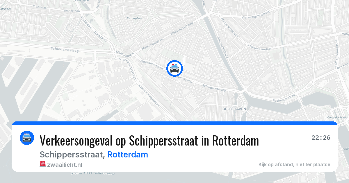 Verkeersongeval op Schippersstraat in Rotterdam — 24 mrt 2026