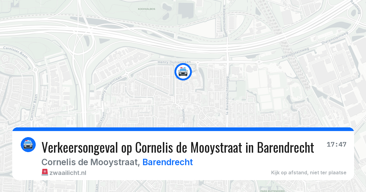 Verkeersongeval op Cornelis de Mooystraat in Barendrecht — 27 mrt 2026