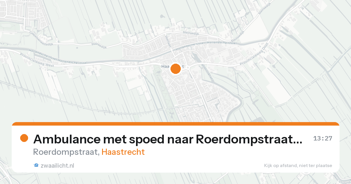 Ambulance met spoed naar Roerdompstraat in Haastrecht — 17 aug 2026