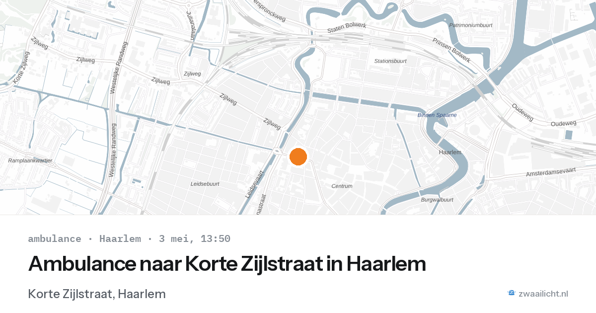 Ambulance naar Korte Zijlstraat in Haarlem — 3 mei 2026
