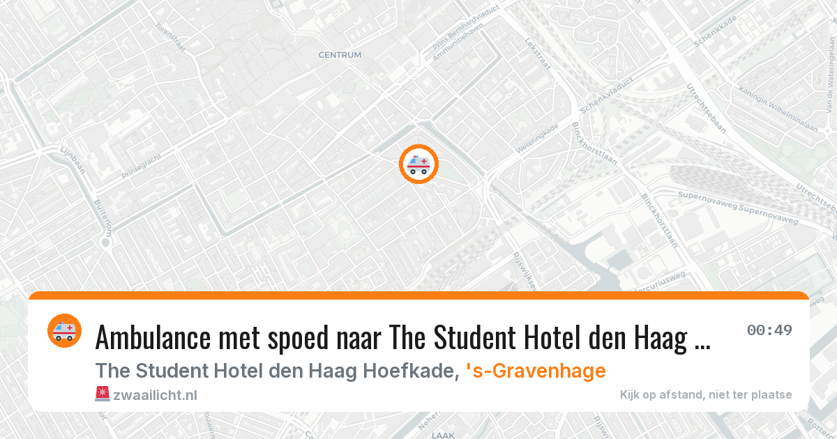 Ambulance met spoed naar The Student Hotel den Haag Hoefkade in 's-Gravenhage — 31 jan 2026