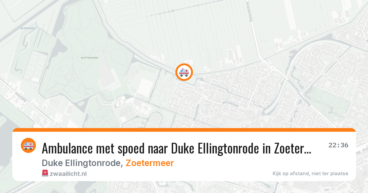 Ambulance met spoed naar Duke Ellingtonrode in Zoetermeer — 29 jul 2026
