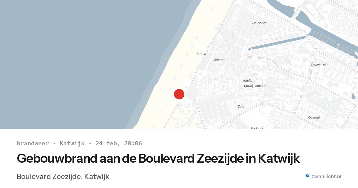 Gebouwbrand aan de Boulevard Zeezijde in Katwijk — 24 feb 2026