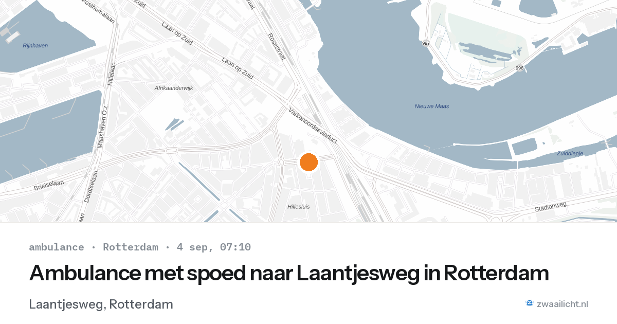 Ambulance met spoed naar Laantjesweg in Rotterdam — 4 sep 2026