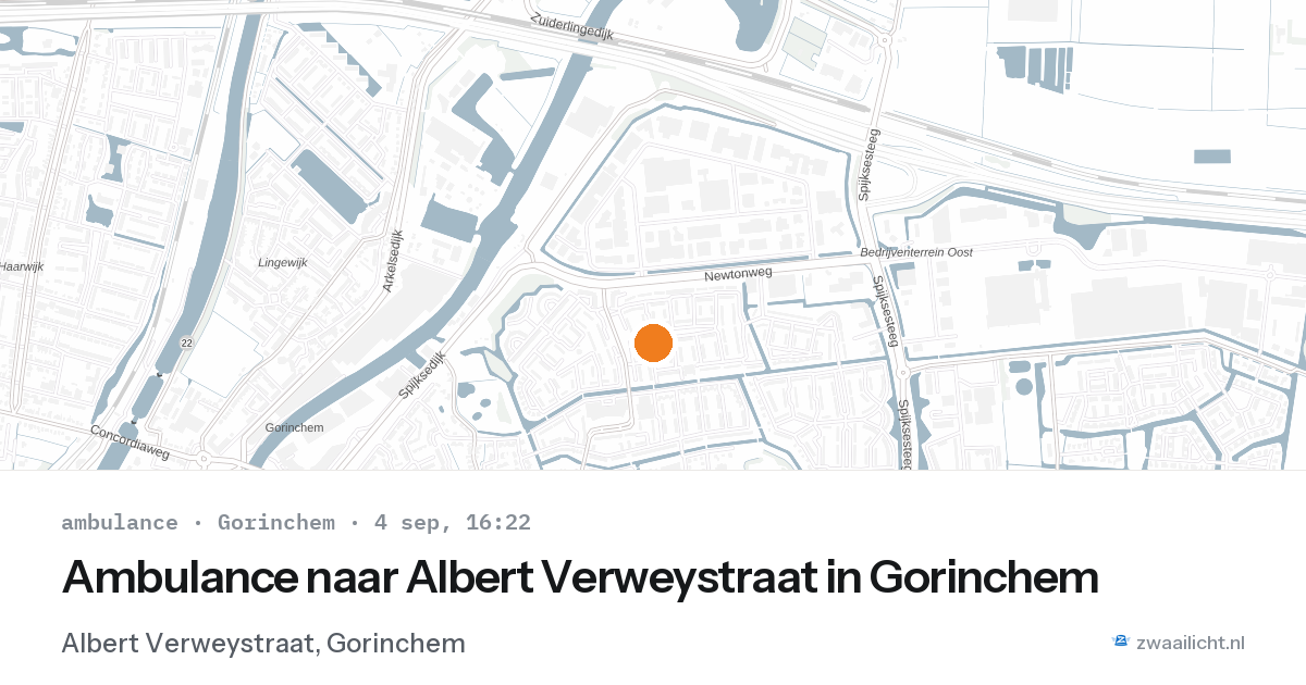 Ambulance naar Albert Verweystraat in Gorinchem — 4 sep 2026