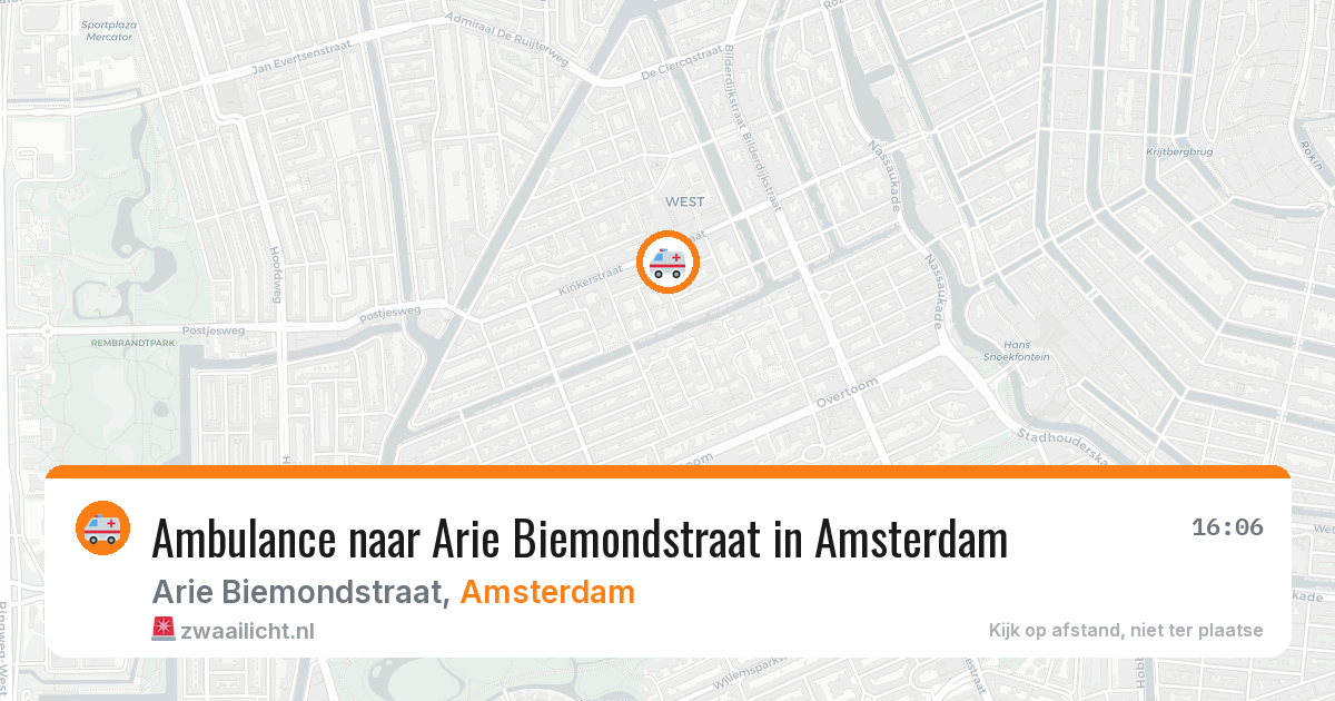Ambulance naar Arie Biemondstraat in Amsterdam — 4 mei 2026