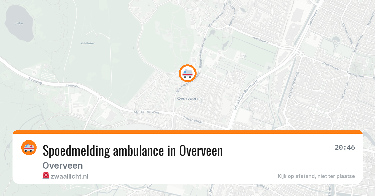 Spoedmelding ambulance in Overveen — 25 mei 2026
