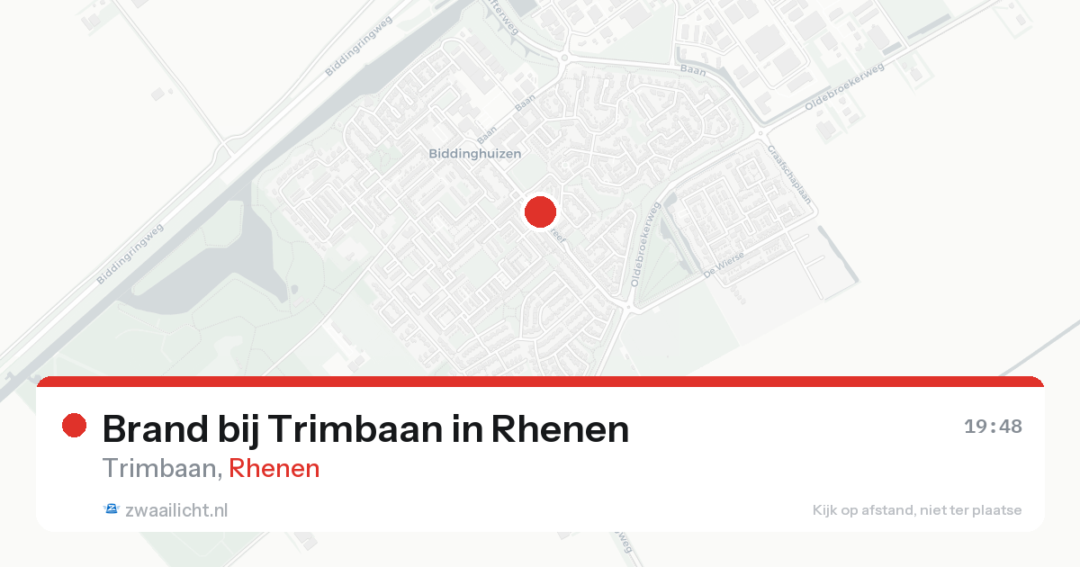 Brand bij Trimbaan in Rhenen — 14 aug 2026