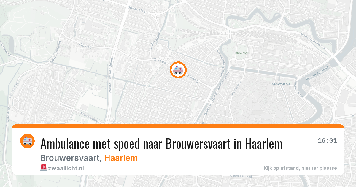 Ambulance met spoed naar Brouwersvaart in Haarlem — 2 jul 2026
