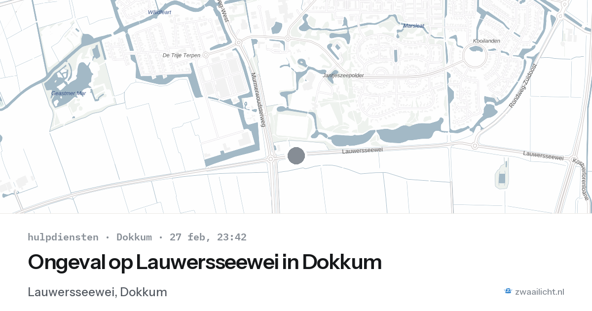 Ongeval op Lauwersseewei in Dokkum — 27 feb 2026