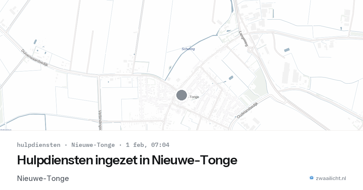 Hulpdiensten ingezet in Nieuwe-Tonge — 1 feb 2026 | 🚨 Zwaailicht.nl