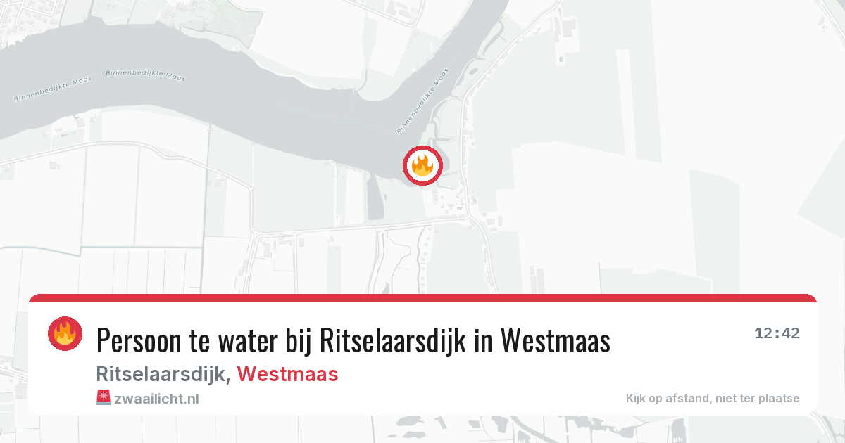 Persoon te water bij Ritselaarsdijk in Westmaas — 9 jun 2026