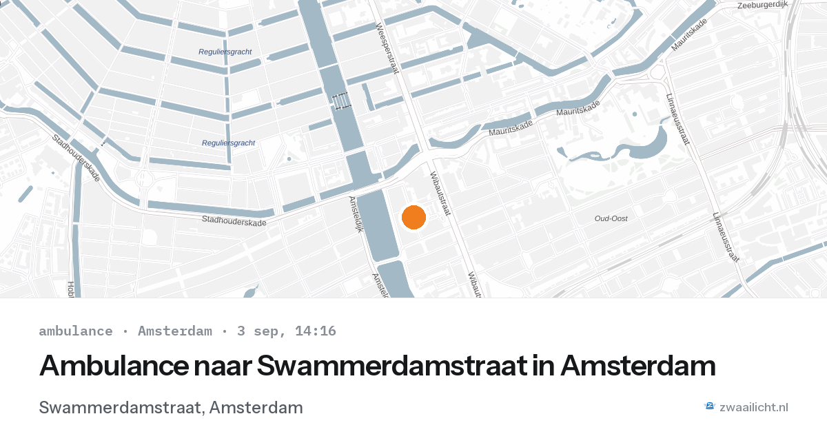 Ambulance naar Swammerdamstraat in Amsterdam — 3 sep 2026