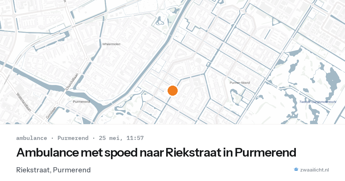 Ambulance met spoed naar Riekstraat in Purmerend — 25 mei 2026