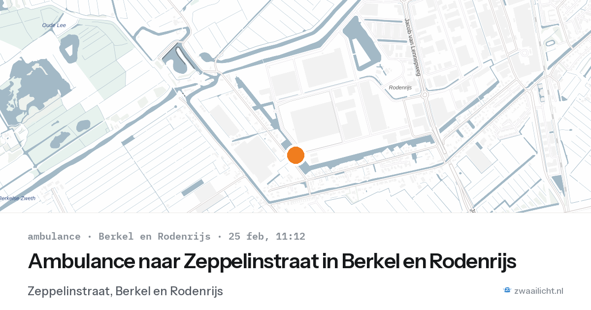 Ambulance naar Zeppelinstraat in Berkel en Rodenrijs — 25 feb 2026