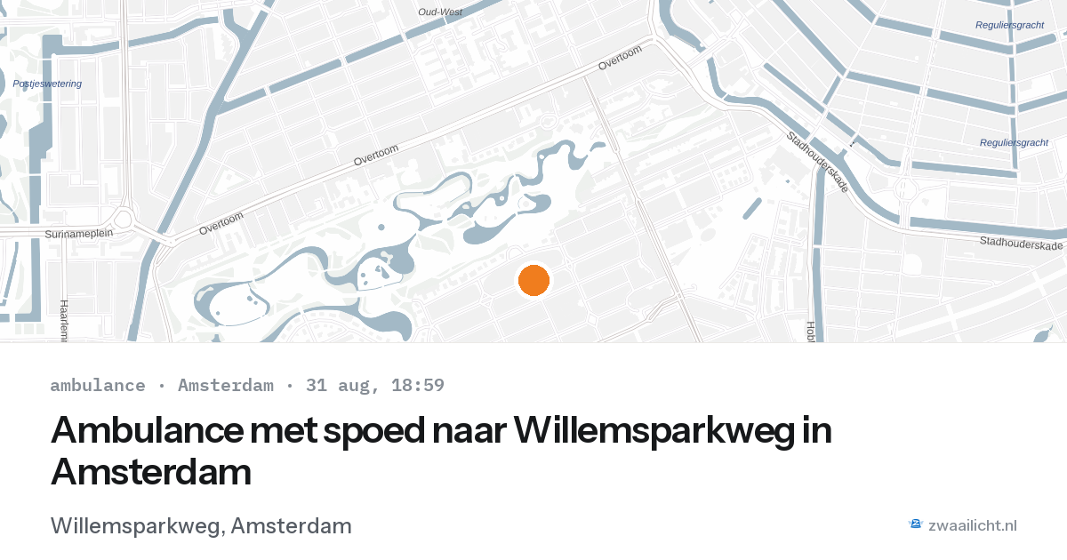 Ambulance met spoed naar Willemsparkweg in Amsterdam — 31 aug 2026