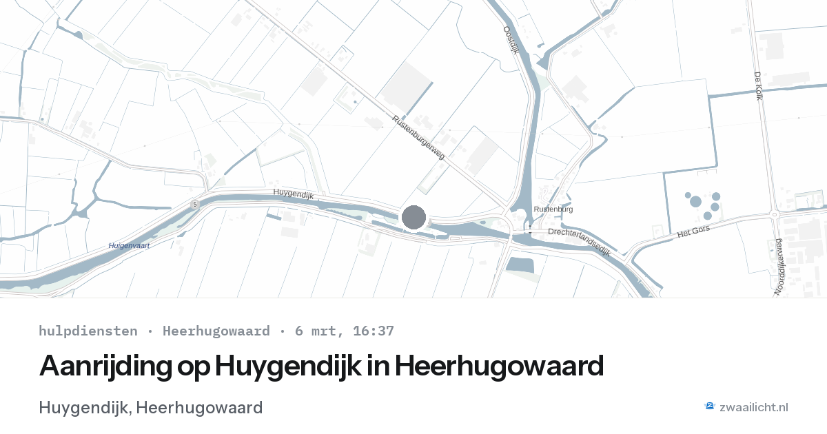 Aanrijding op Huygendijk in Heerhugowaard — 6 mrt 2026