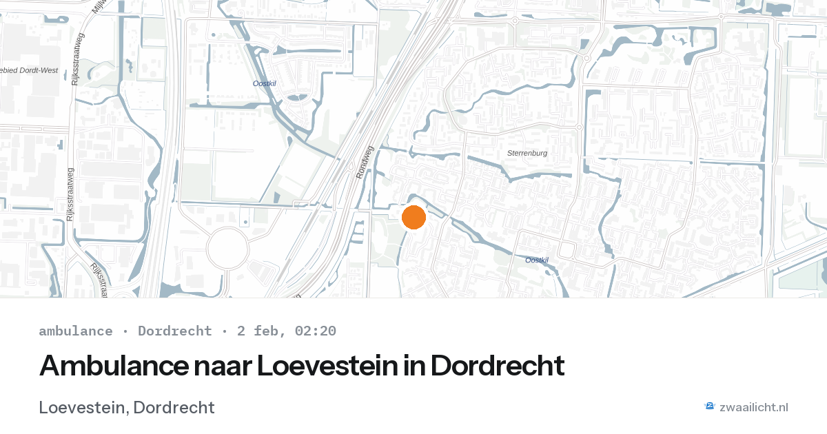 Ambulance naar Loevestein in Dordrecht — 2 feb 2026