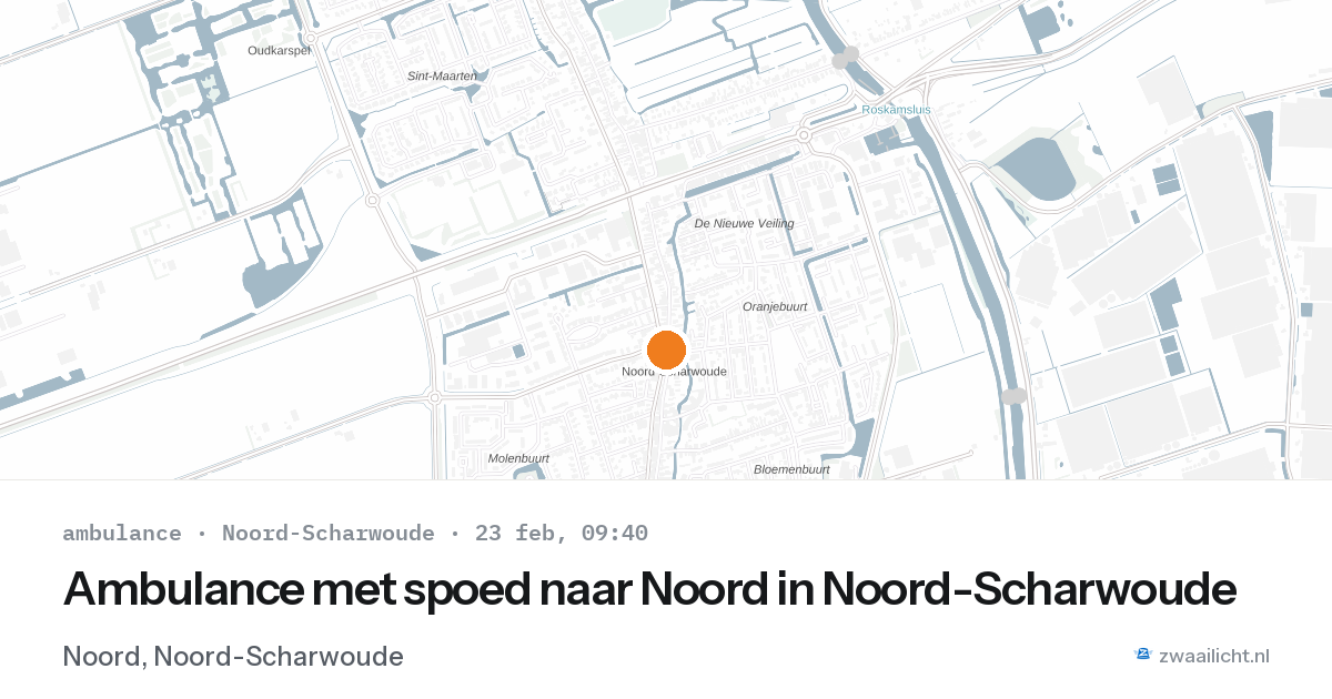 Ambulance met spoed naar Noord in Noord-Scharwoude — 16 feb 2026