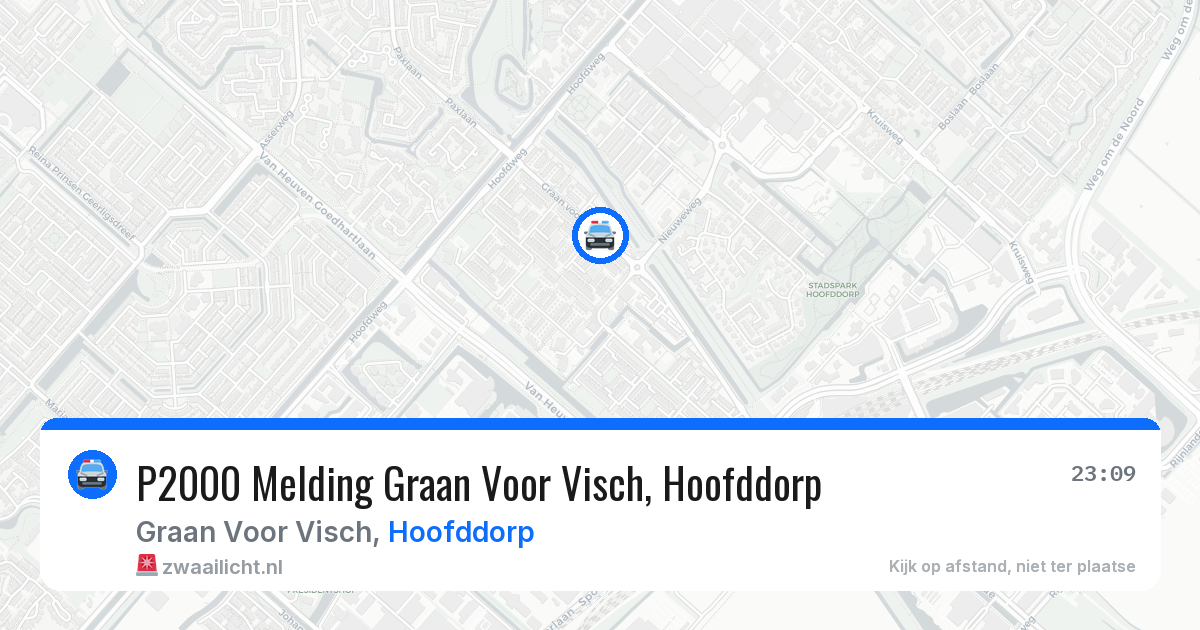 P2000 Melding Graan Voor Visch, Hoofddorp — 31 mei 2026
