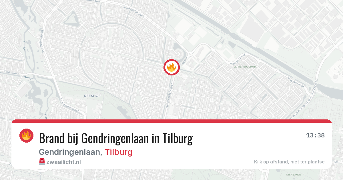 Brand bij Gendringenlaan in Tilburg — 4 aug 2026
