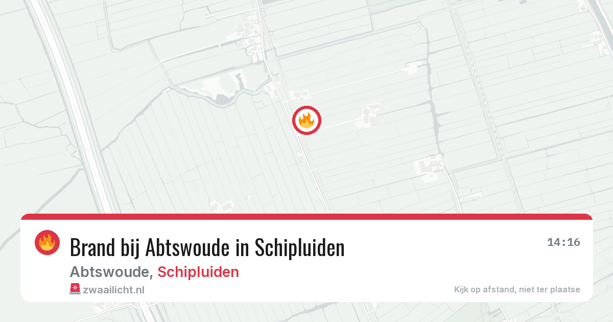 Brand bij Abtswoude in Schipluiden — 18 mei 2026