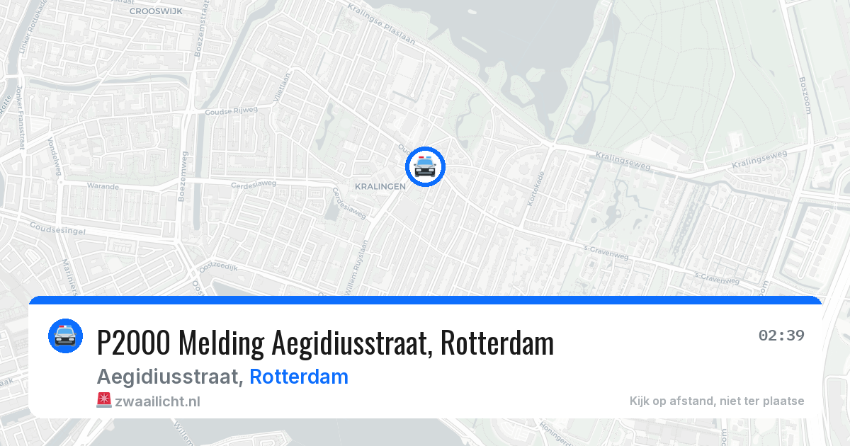 P2000 Melding Aegidiusstraat, Rotterdam — 11 mei 2026
