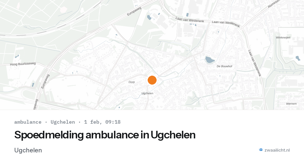 Spoedmelding ambulance in Ugchelen — 1 feb 2026