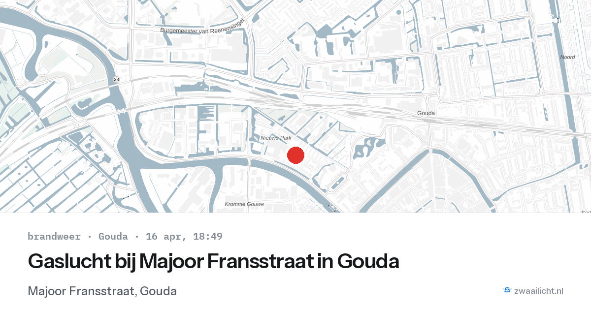 Gaslucht bij Majoor Fransstraat in Gouda — 16 apr 2026