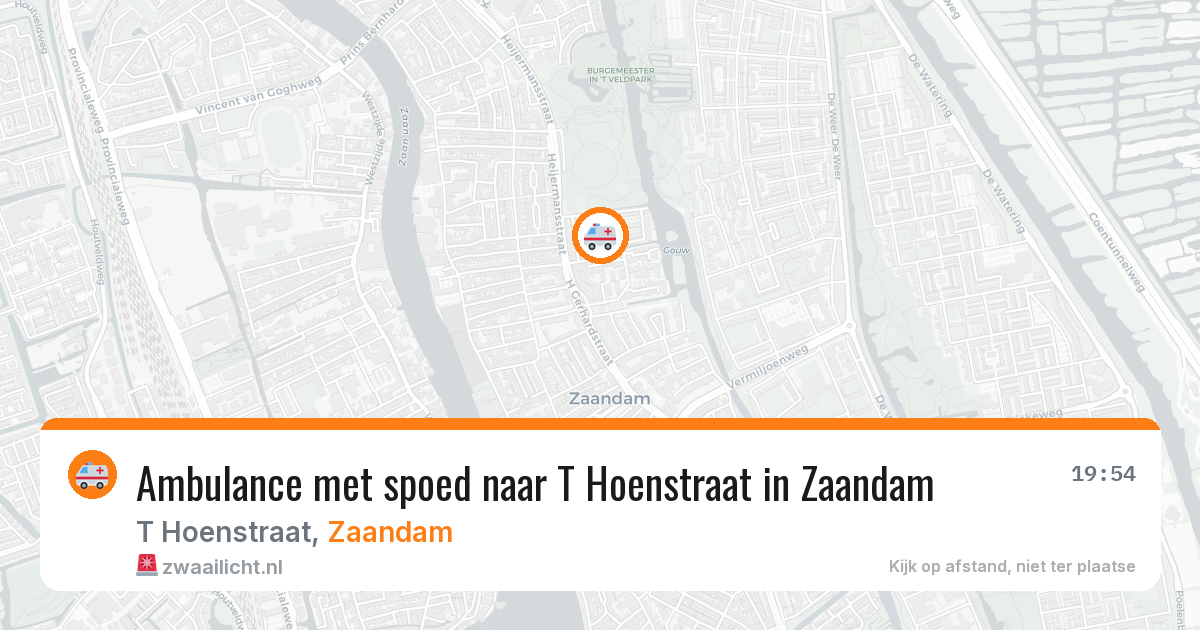 Ambulance met spoed naar T Hoenstraat in Zaandam — 22 mrt 2026