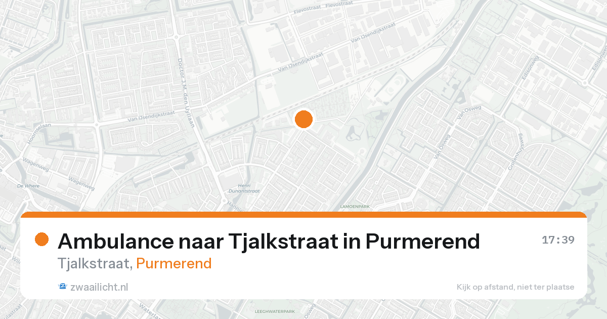Ambulance naar Tjalkstraat in Purmerend — 20 aug 2026
