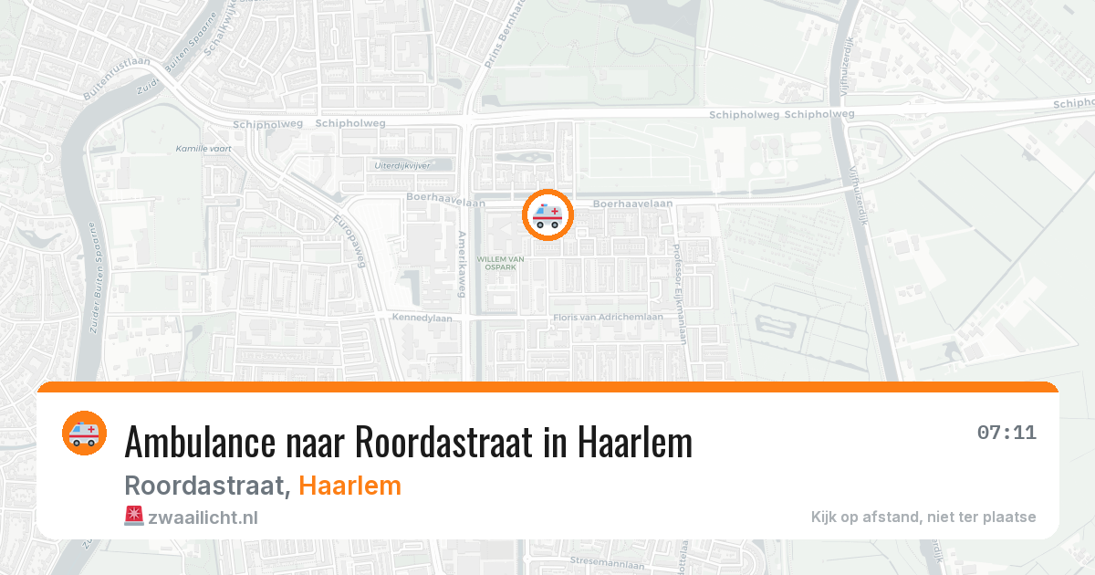 Ambulance naar Roordastraat in Haarlem — 7 aug 2026