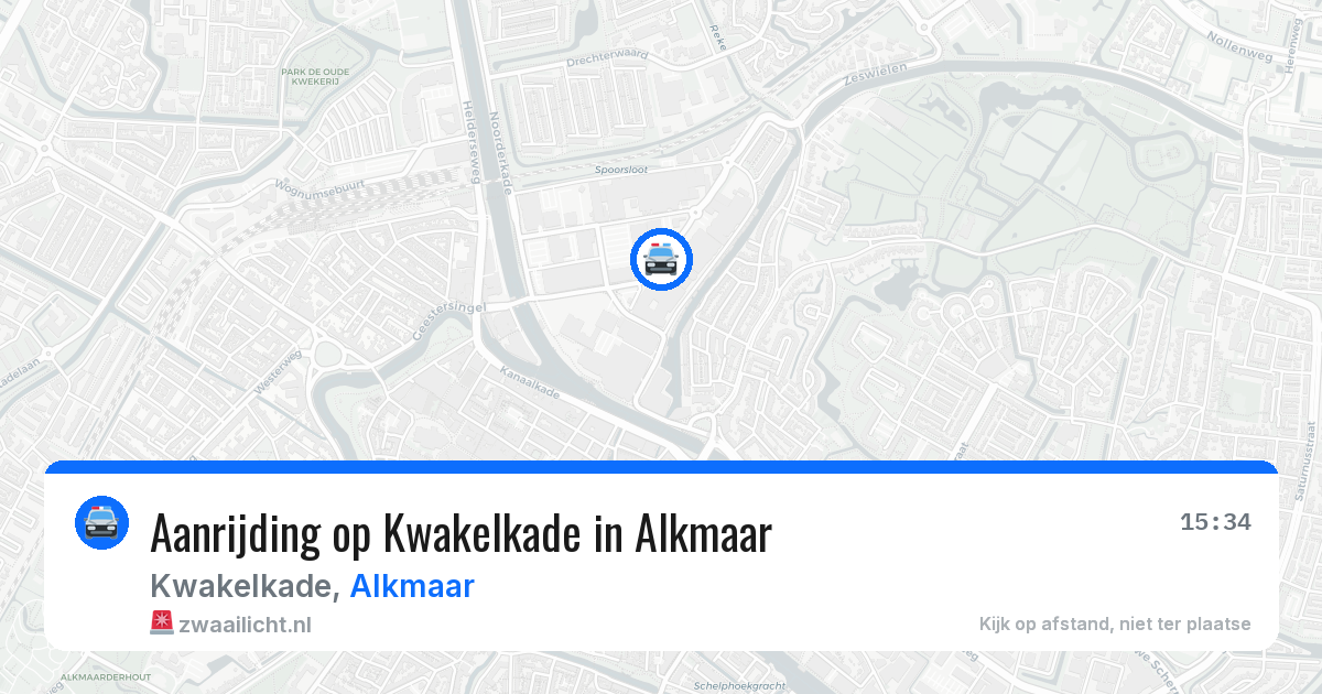 Aanrijding op Kwakelkade in Alkmaar — 3 aug 2026