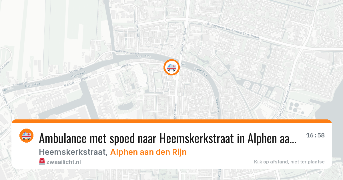 Ambulance met spoed naar Heemskerkstraat in Alphen aan den Rijn — 18 jan 2026