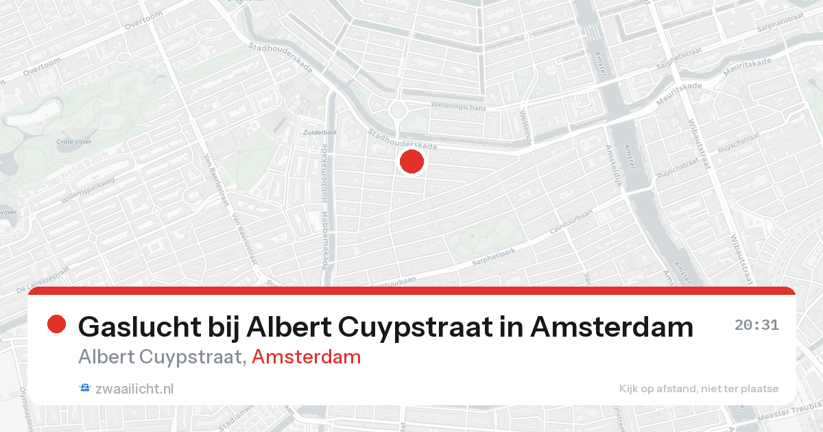 Gaslucht bij Albert Cuypstraat in Amsterdam — 12 jun 2026