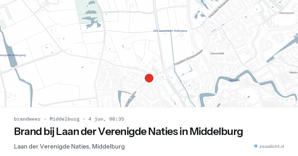 Brand bij Laan der Verenigde Naties in Middelburg — 4 jun 2026