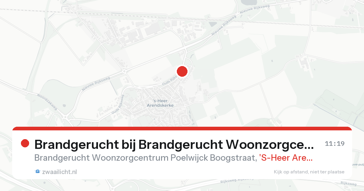 Brandgerucht bij Brandgerucht Woonzorgcentrum Poelwijck Boogstraat in 'S-Heer Arendskerke — 7 feb 2026