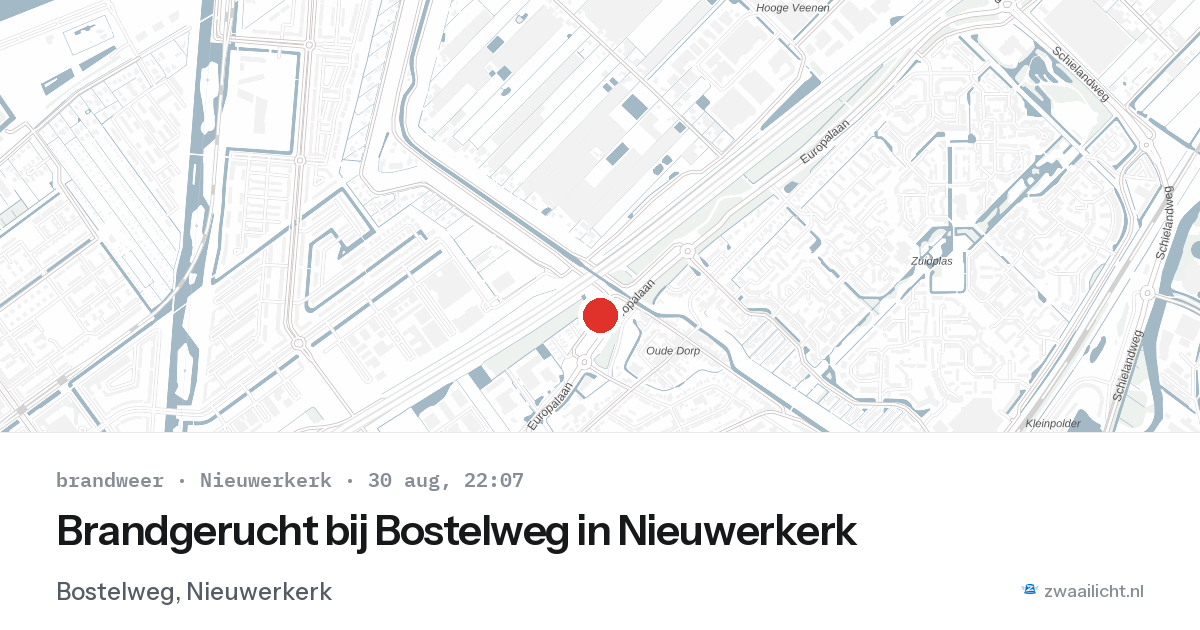Brandgerucht bij Bostelweg in Nieuwerkerk — 30 aug 2026