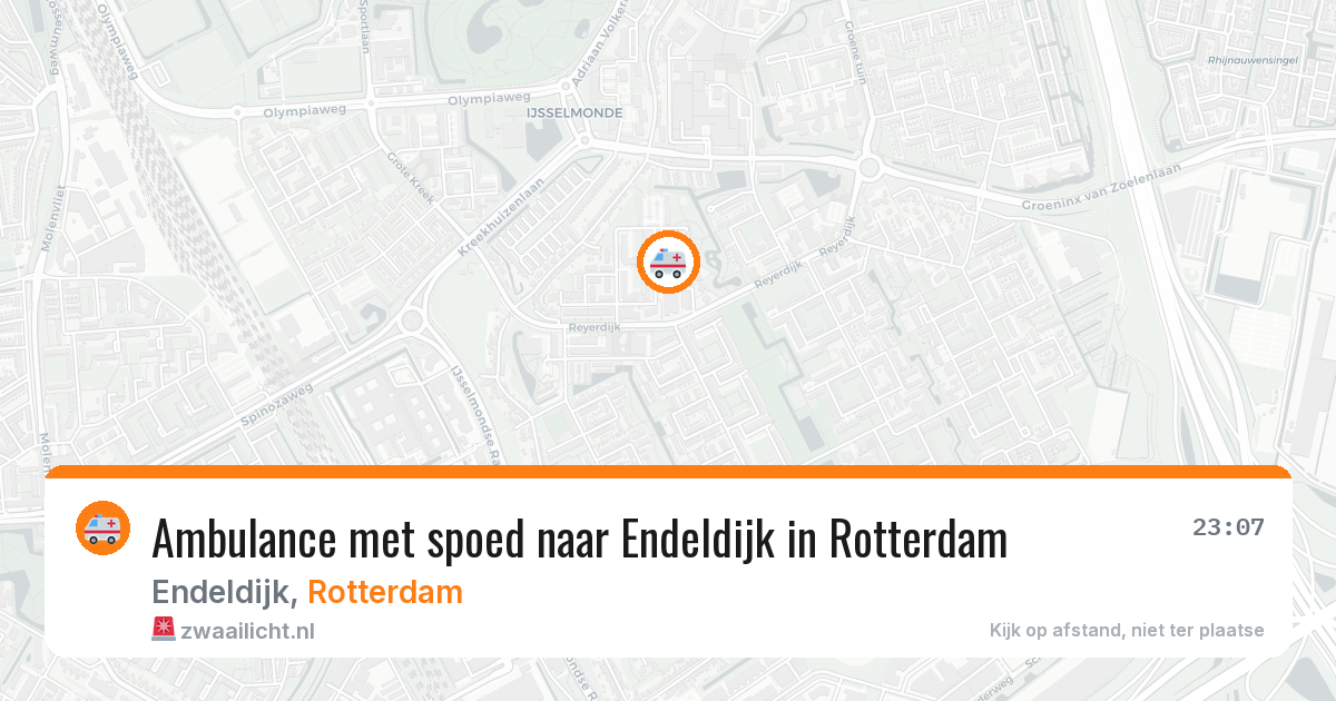 Ambulance met spoed naar Endeldijk in Rotterdam — 8 aug 2026