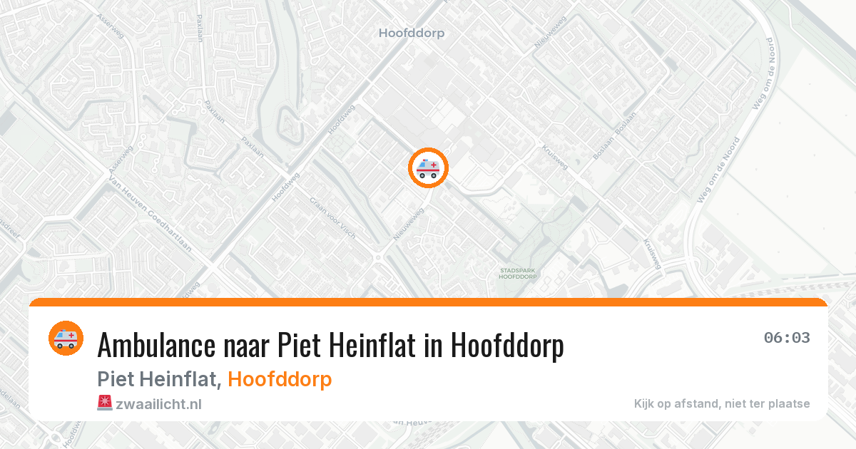 Ambulance naar Piet Heinflat in Hoofddorp — 9 mei 2026