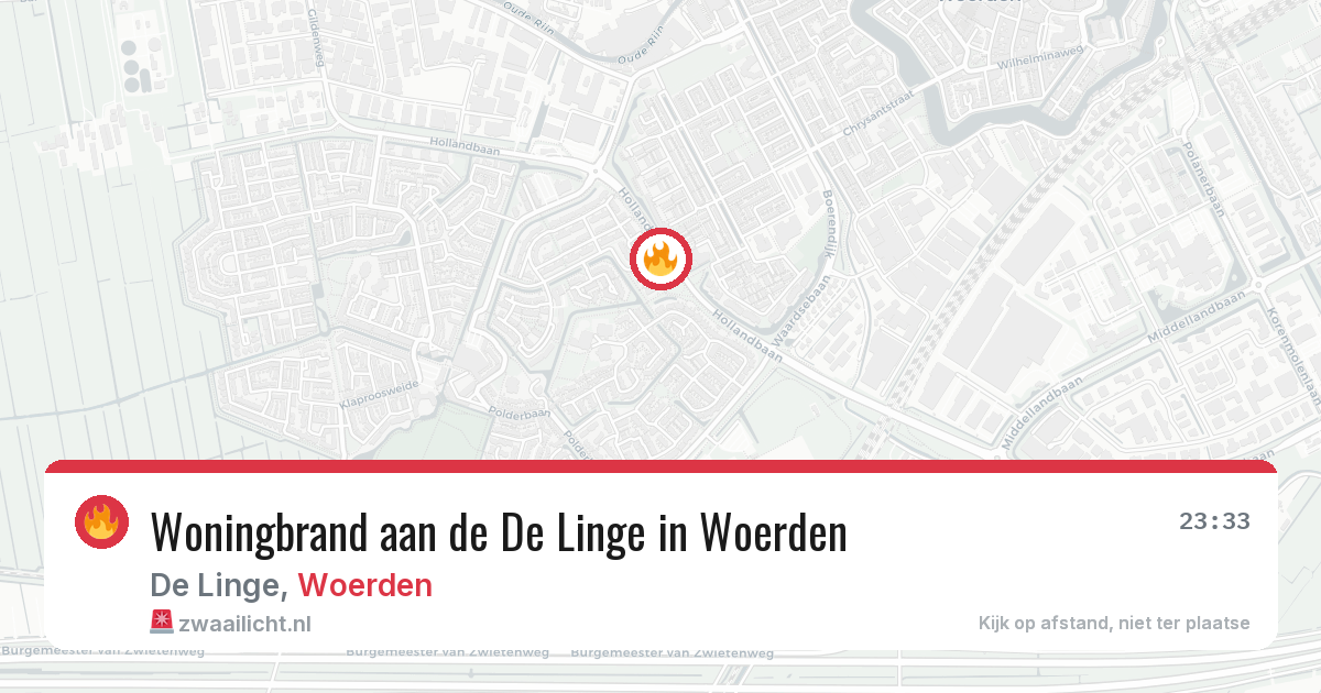 Woningbrand aan de De Linge in Woerden — 19 jun 2026