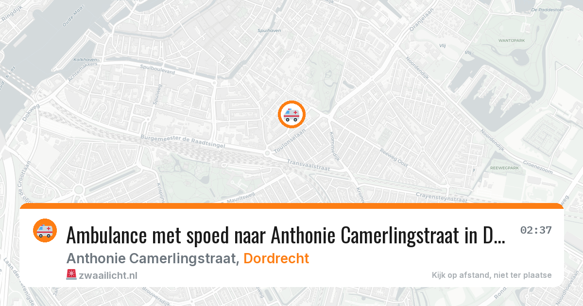 Ambulance met spoed naar Anthonie Camerlingstraat in Dordrecht — 8 jul 2026