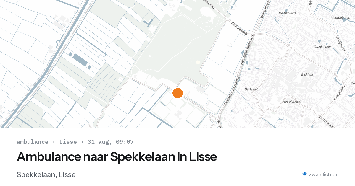 Ambulance naar Spekkelaan in Lisse — 31 aug 2026