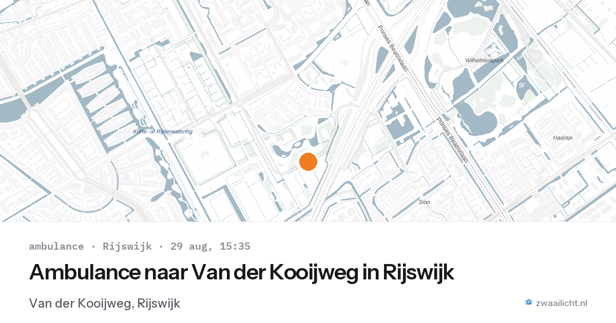 Ambulance naar Van der Kooijweg in Rijswijk — 29 aug 2026