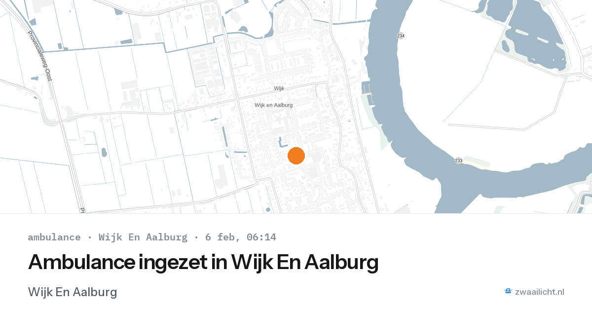 Ambulance ingezet in Wijk En Aalburg — 6 feb 2026
