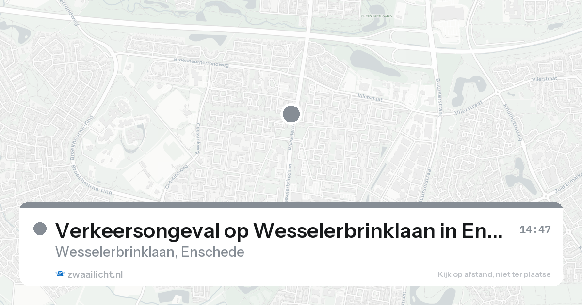 Verkeersongeval op Wesselerbrinklaan in Enschede — 23 aug 2026
