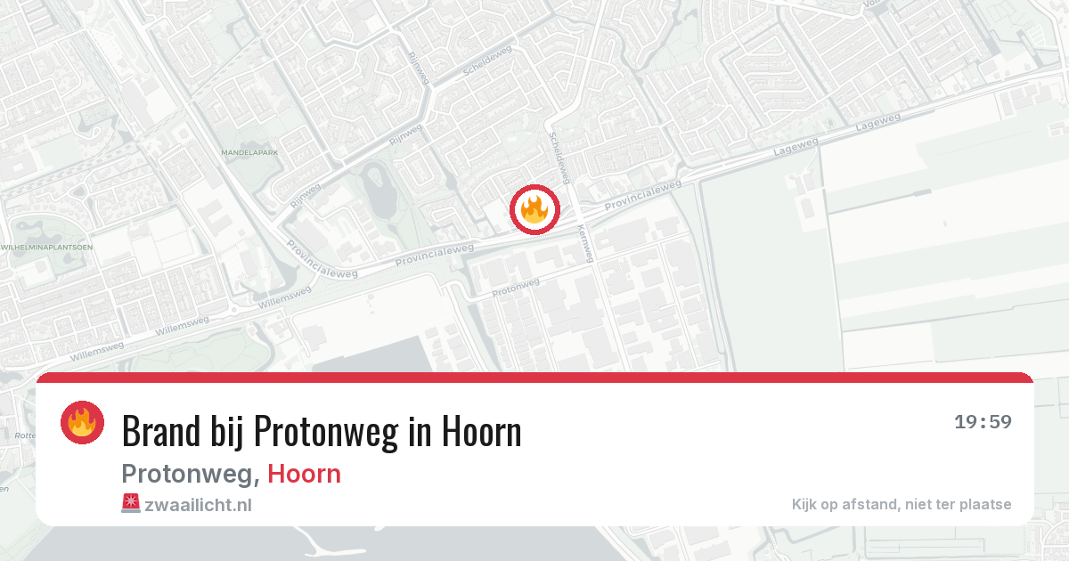 Brand bij Protonweg in Hoorn — 24 jun 2026