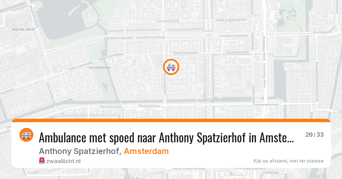 Ambulance met spoed naar Anthony Spatzierhof in Amsterdam — 1 apr 2026