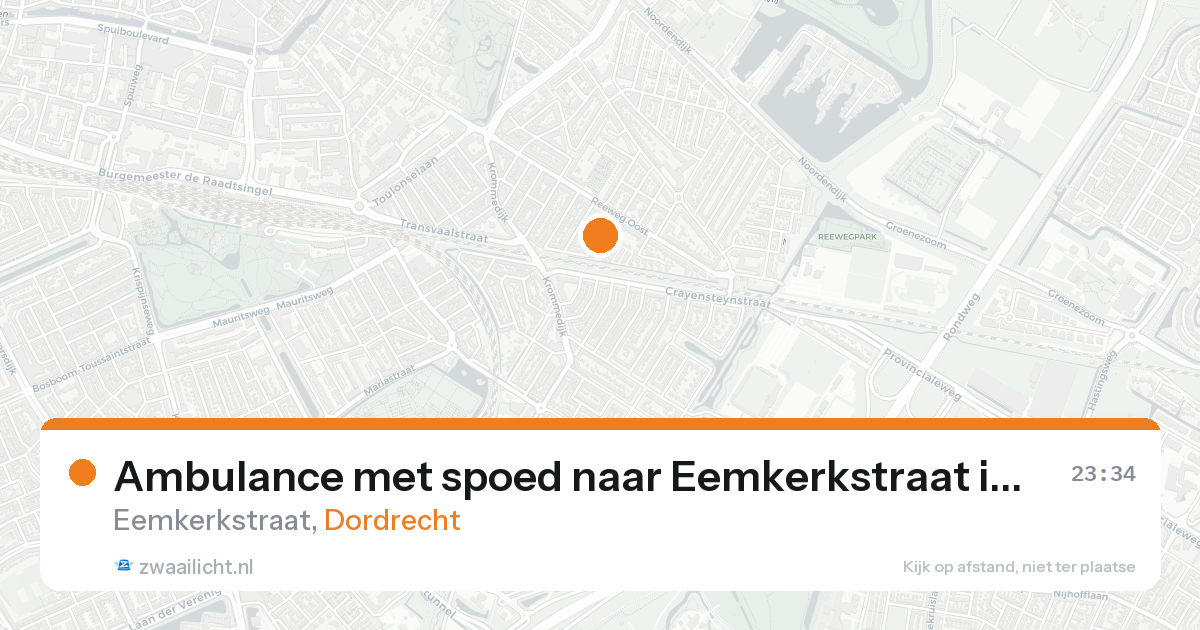 Ambulance met spoed naar Eemkerkstraat in Dordrecht — 24 aug 2026
