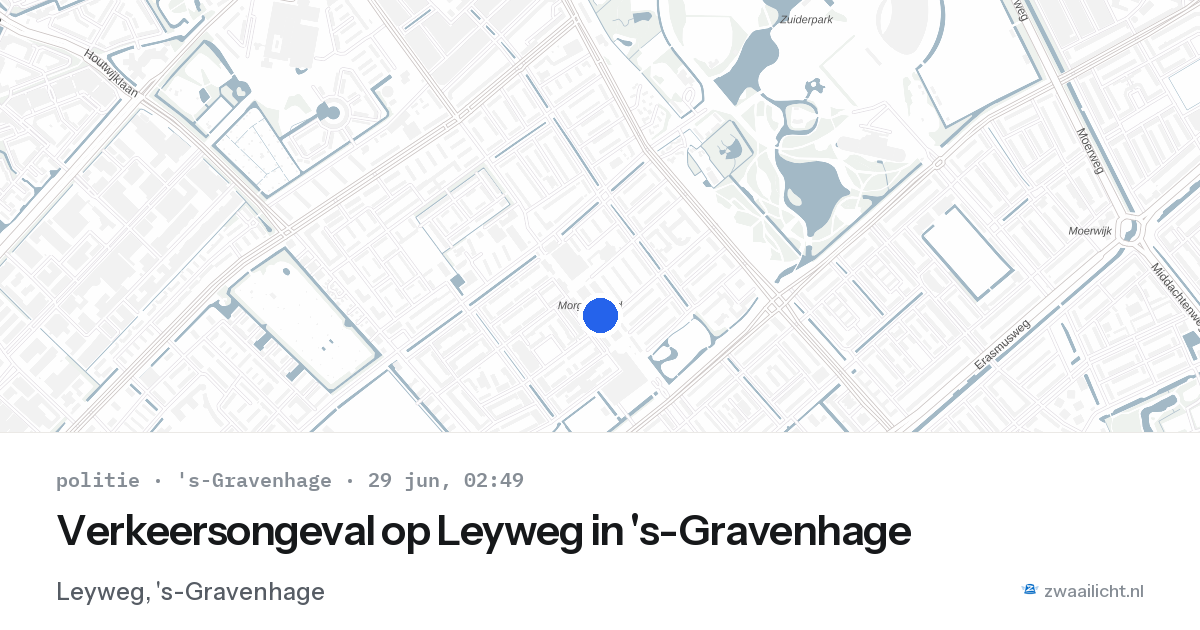 Verkeersongeval op Leyweg in 's-Gravenhage — 29 jun 2026